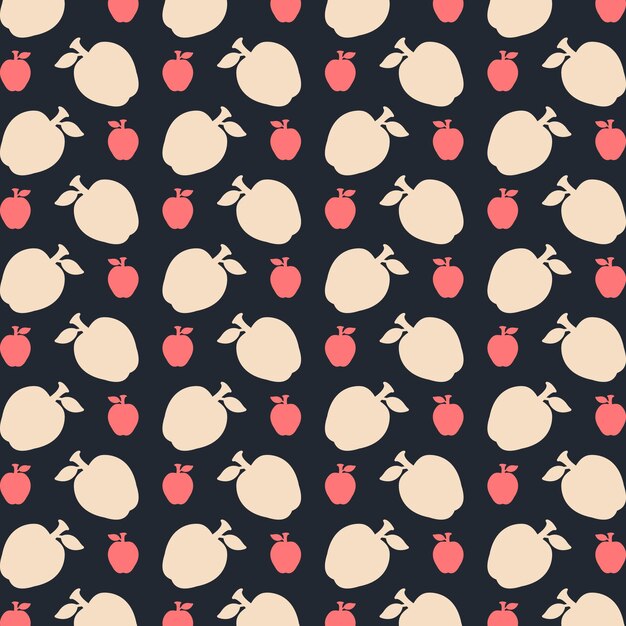 Apple fondo negro moda repitiendo patrón colorido ilustración vectorial