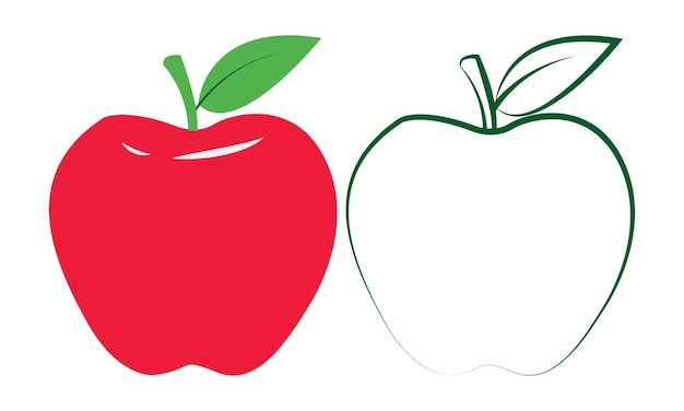 Apple Fruit Icon e ilustraciones vectoriales, Apple Fruit Icon Creative Kids.