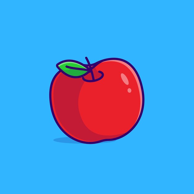 Apple fruta simple dibujos animados vector ilustración fruta naturaleza concepto icono aislado