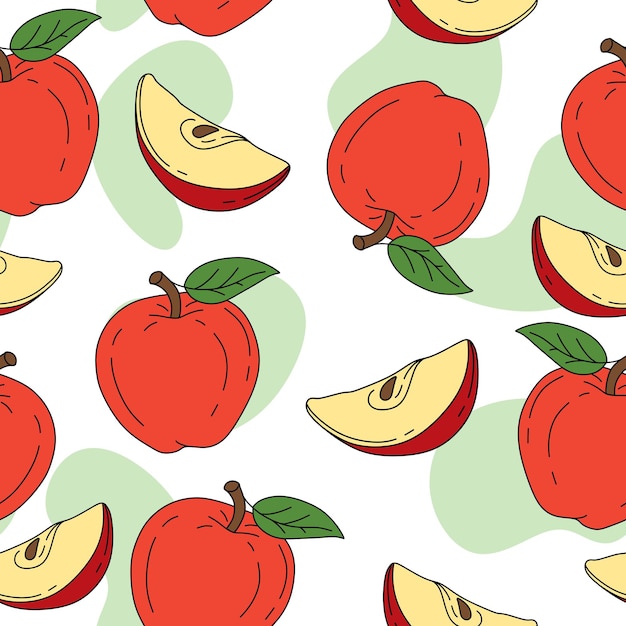 Apple patrón transparente sobre fondo blanco Vector