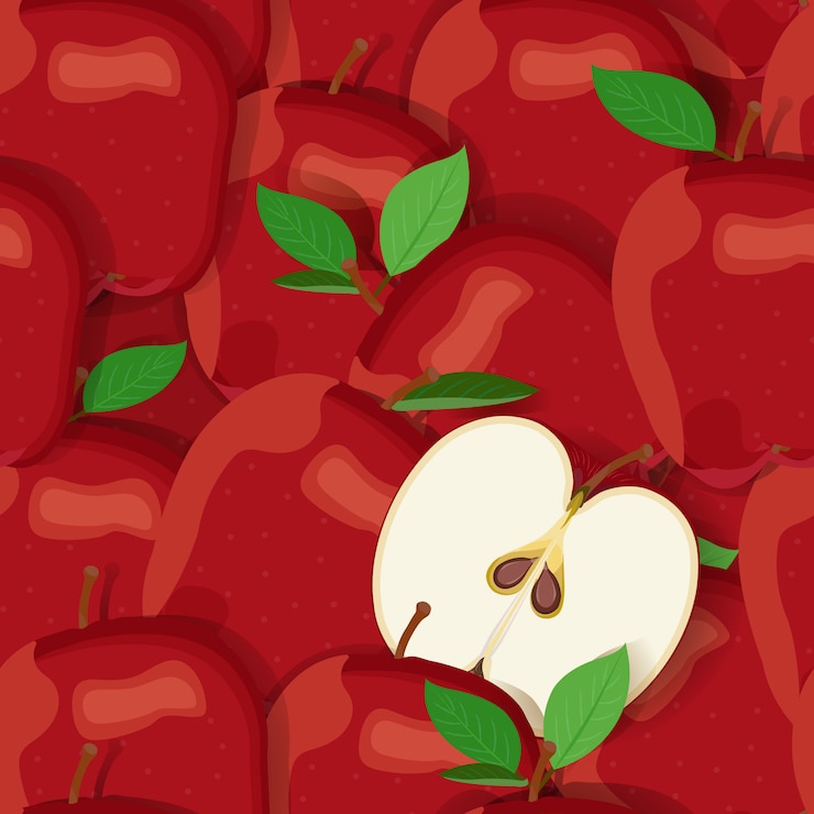 Vector apple pila de patrones sin fisuras y medio