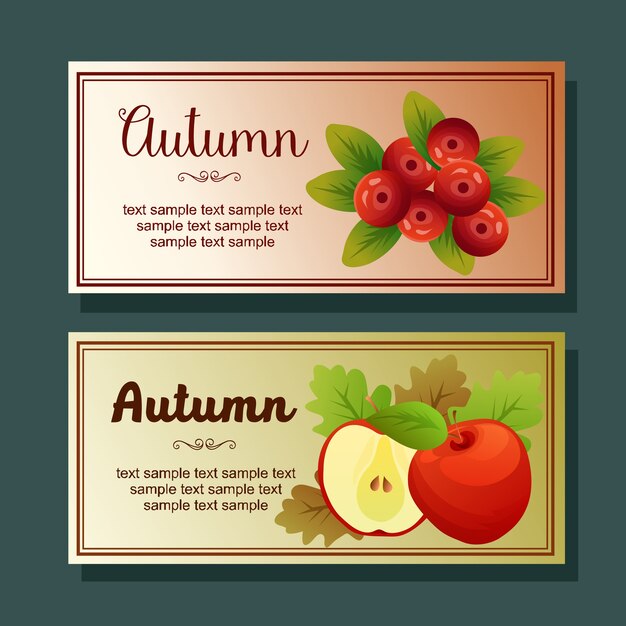 Apple poinsettia otoño banner horizontal