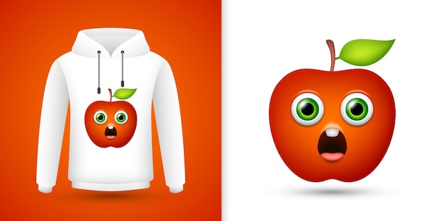 Apple en sudadera con capucha blanca vector