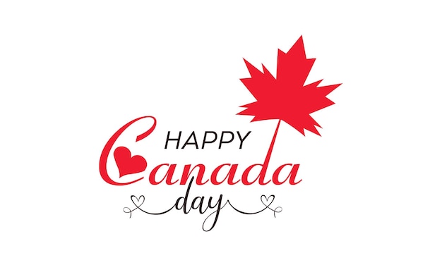 Appy canada day typoraphy design 1 de julio día de canadá con hoja de arce roja Plantilla vectorial para cartel de tarjeta de felicitación de banner con fondo