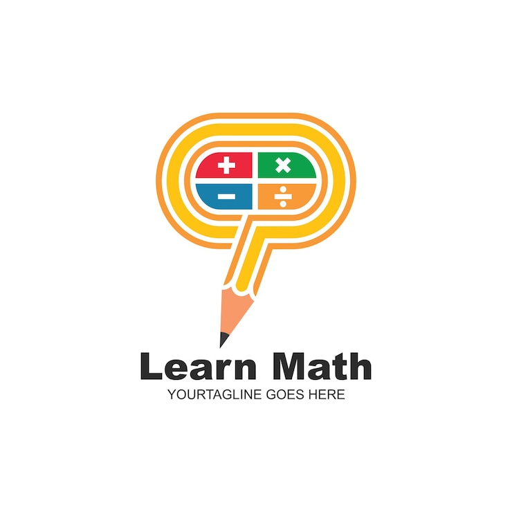 Vector aprenda la ilustración de vector de icono de lápiz de matemáticas para el diseño web de la aplicación