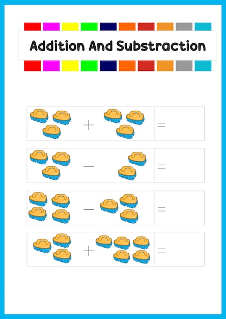 Aprende a sumar y restar tracción para que los niños cuenten el cepillo