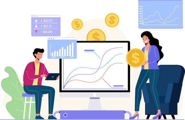 aprender a analizar el diseño de ilustración plana de comercio en línea