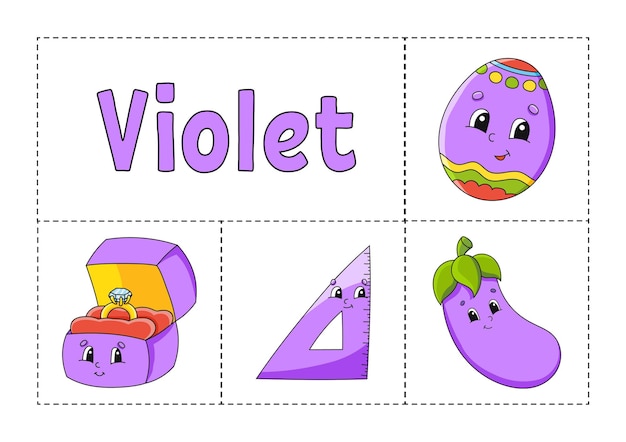 Aprender el color violeta para la educación de los niños