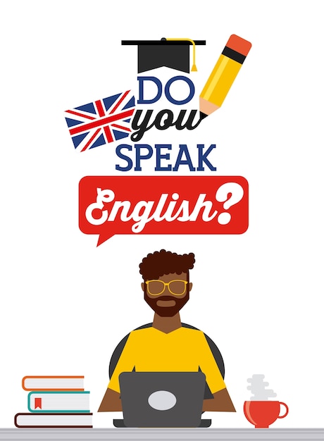 Vector aprender diseño inglés