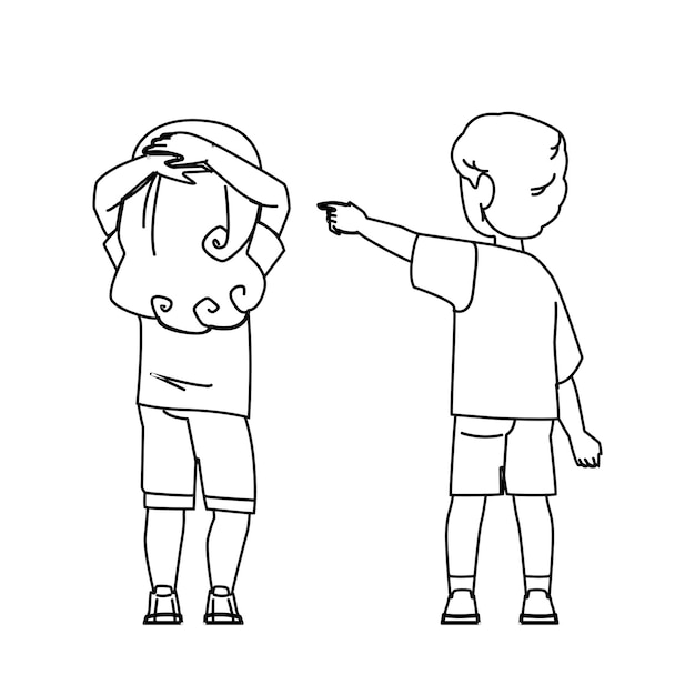 aprender niño espalda vector niños educación infantil libro paquete elemental aprender niño espalda personaje gente línea negra ilustración