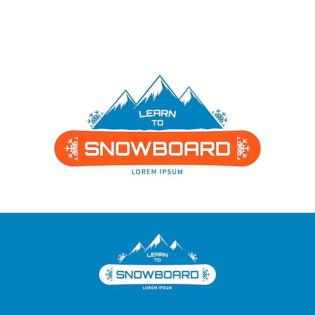 Vector aprender a plantilla de logotipo de snowboard.