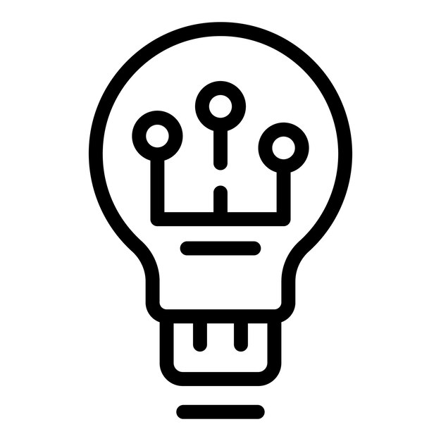 Aprender el vector de contorno de icono digital de la bombilla Formación empresarial