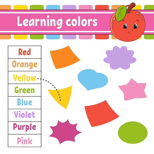 Aprendiendo colores. Hoja de trabajo de desarrollo de educación.