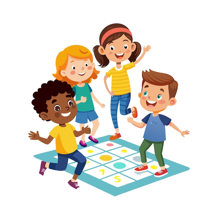 Vector aprendizaje y entretenimiento infantil ilustración vectorial de personajes de dibujos animados para educación y medios de comunicación