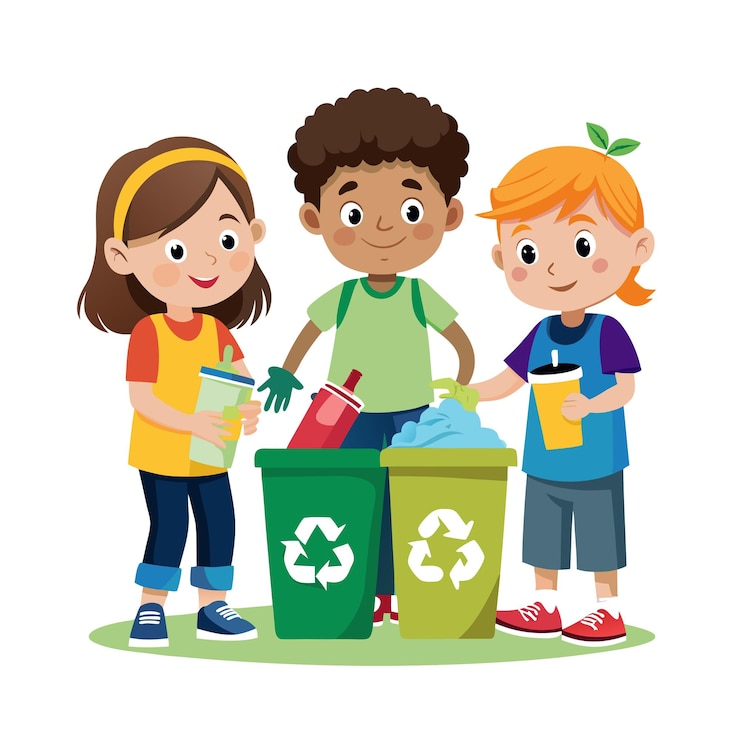 Vector aprendizaje y entretenimiento infantil ilustración vectorial de personajes de dibujos animados para educación y medios de comunicación