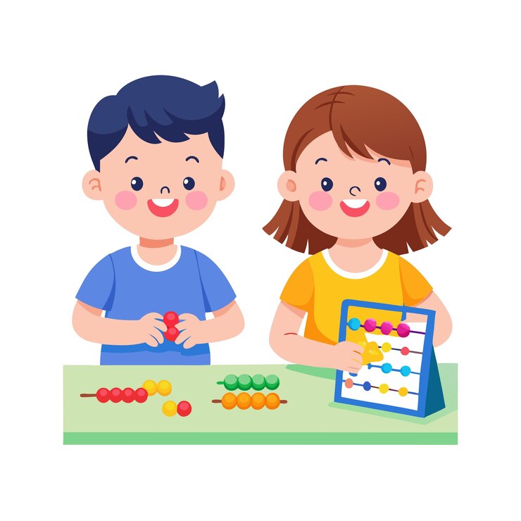 Vector aprendizaje y entretenimiento infantil ilustración vectorial de personajes de dibujos animados para educación y medios de comunicación