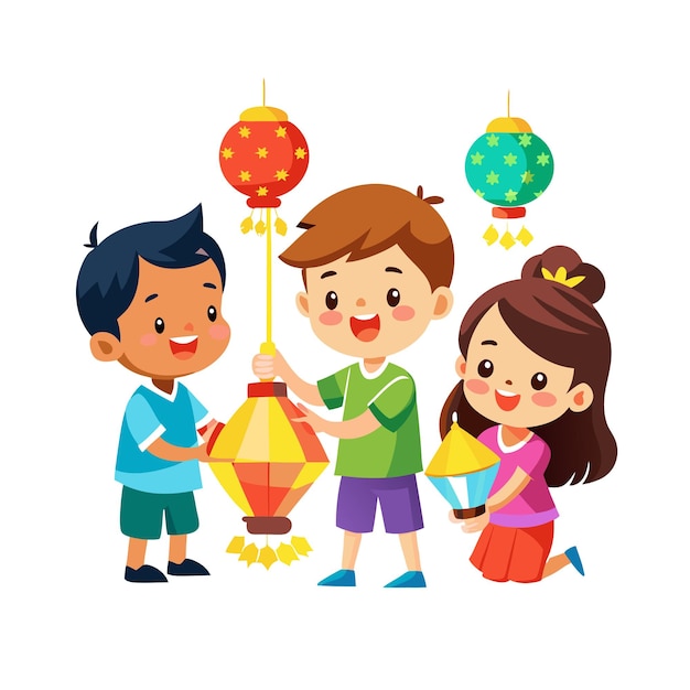 Aprendizaje y entretenimiento infantil Ilustración vectorial de personajes de dibujos animados para educación y medios de comunicación