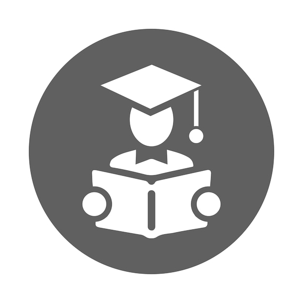 Aprendizaje estudio estudio icono gráficos vectoriales grises