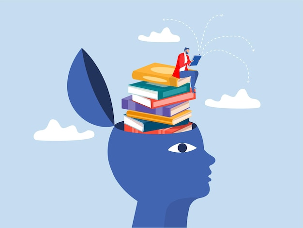 aprendizaje a lo largo de la vida y lectura de literatura para la educación concepto de desarrollo del conocimiento Leer libros