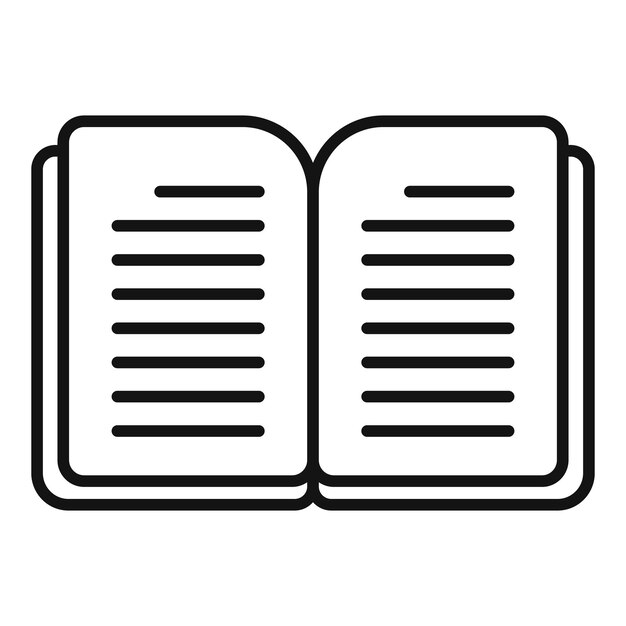 Aprendizaje a partir de un vector de contorno de iconos de libro abierto Ayuda de asesoramiento