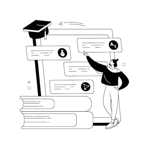 Aprendizaje personalizado concepto abstracto ilustración vectorial Bitesized aprendizaje propio ritmo proceso flexible plan de instrucción individualizado feliz estudiante sastre educación metáfora abstracta