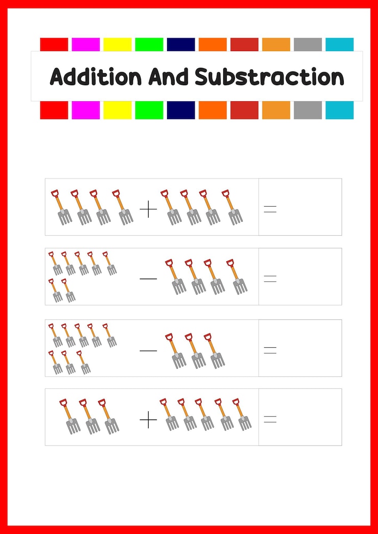 Vector aprendizaje de suma y substracción para niños. aprender a contar el objeto.