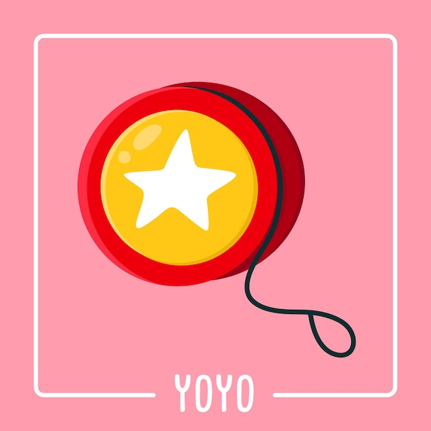 de tarjetas de vocabulario la palabra yoyo | Vector Premium