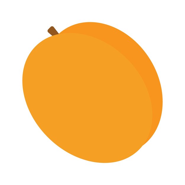 Apricot entero estilizado en tonos de moda familia de frutas de piedra de temporada aisladas en fondo blanco