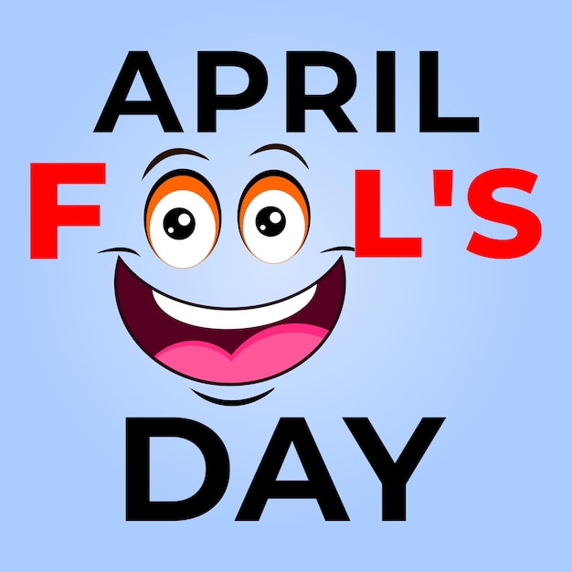 April Fool Fool 1 de abril El día de los tontos de abril Ilustración vectorial de la bandera cuadrada
