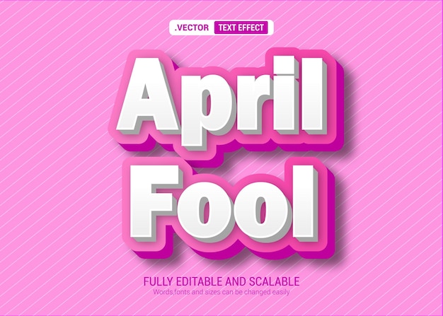April Fools Lettering Efecto de texto editable en 3D