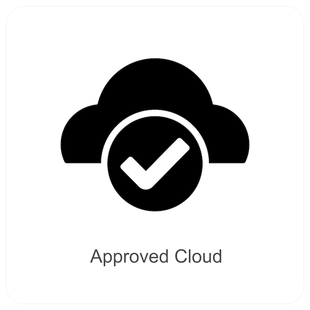 Aprobar el concepto de icono de nube y computación