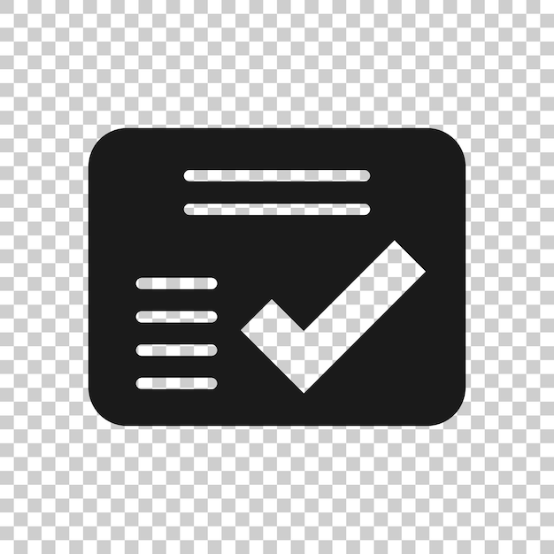 Aprobar el icono de certificado en estilo plano Ilustración de vector de marca de verificación de documento sobre fondo blanco aislado Concepto de negocio de elección de aprobación
