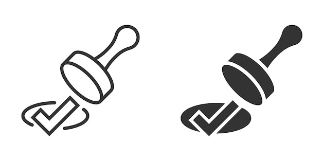 Aprobar icono de sello en estilo plano Aceptar marca de verificación ilustración vectorial sobre fondo blanco aislado Concepto de negocio de elección de aprobación