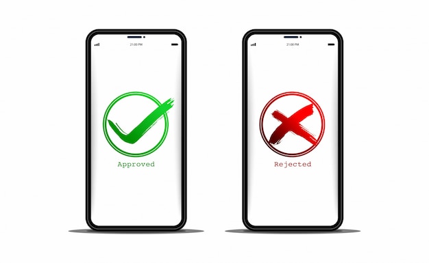 Aprobar y rechazar en un teléfono inteligente