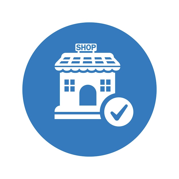 Aprobar tienda aprobar ícono completo diseño vectorial redondeado