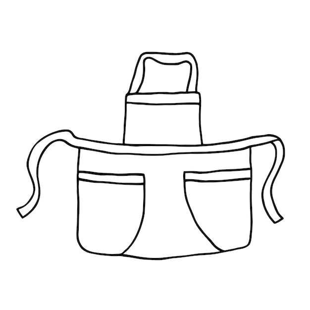 Apron with pockets and belt isolated on white