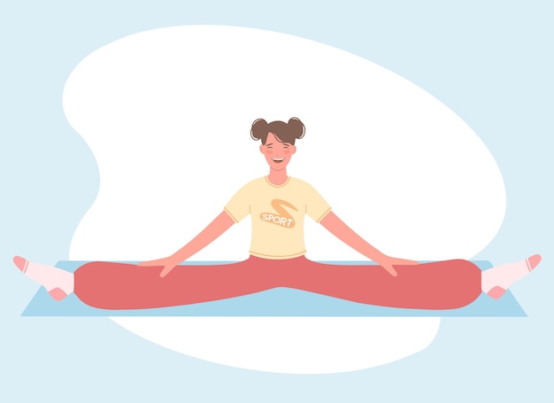 Aptitud física. Chica haciendo cross split. Concepto de estilo de vida saludable.