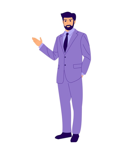 Apuesto hombre de negocios en traje Vector Premium