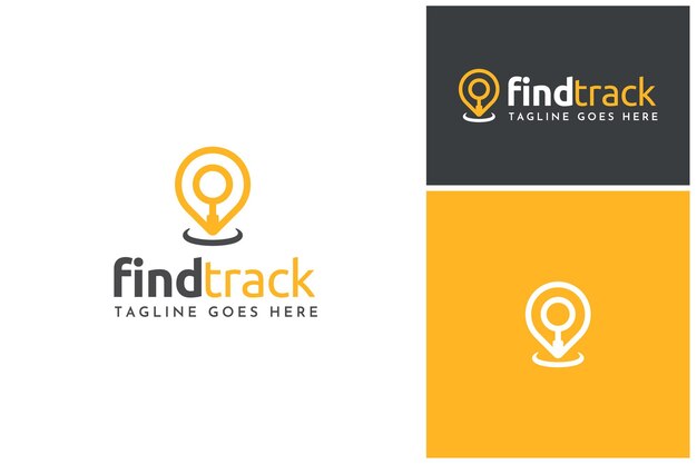 Apuntador de ubicación GPS con lupa Lente de lupa para la búsqueda de direcciones Diseño de logotipo
