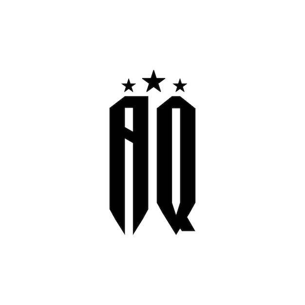 AQ Monogram Logo Design letra texto nombre símbolo monocromo logotipo alfabeto carácter simple logo