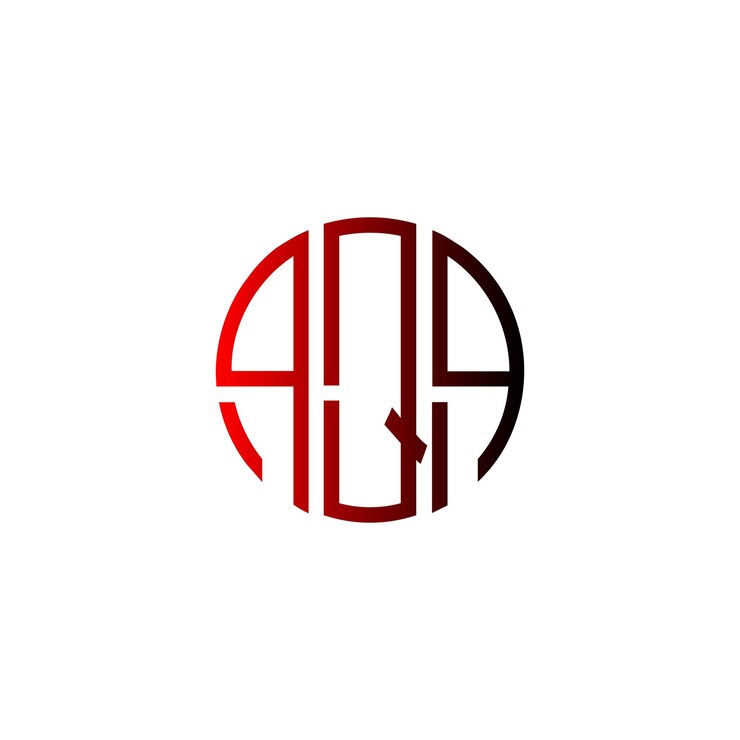 Vector aqa creativo círculo inicial atemporal espacio negativo diseño de logotipo de monograma