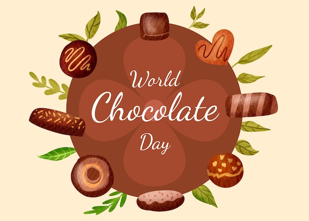 Aquarela celebración del día mundial del chocolate