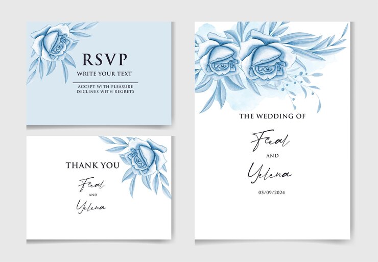 Aquarela dibujada a mano plantilla de tarjeta de invitación floral elegante con hermosa rosa y hojas
