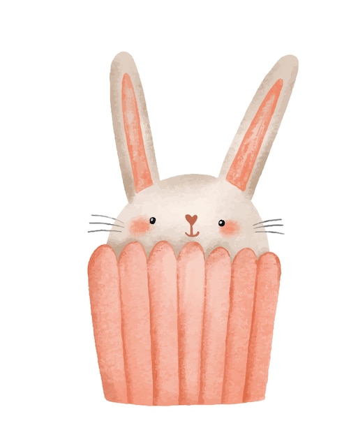 Aquarela elementos de Pascua conejitos de Pascua huevos canasta de pastel w