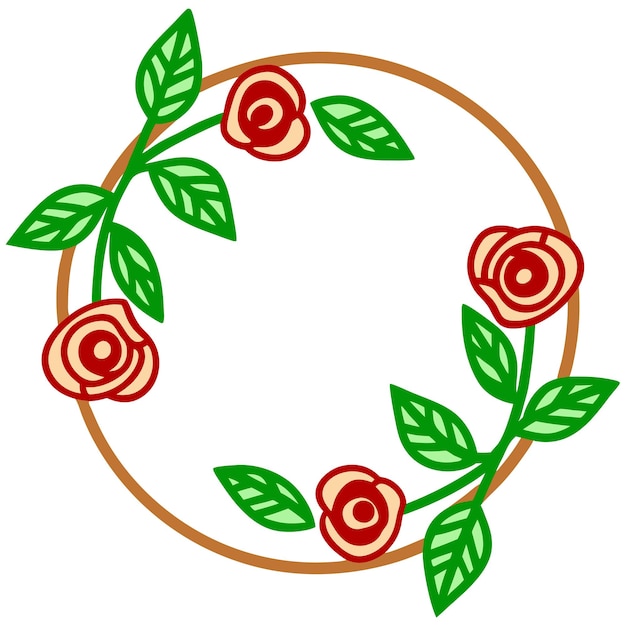 Aquarela Flor de primavera Corona floral Arte vectorial Diseño de ilustraciones para invitaciones
