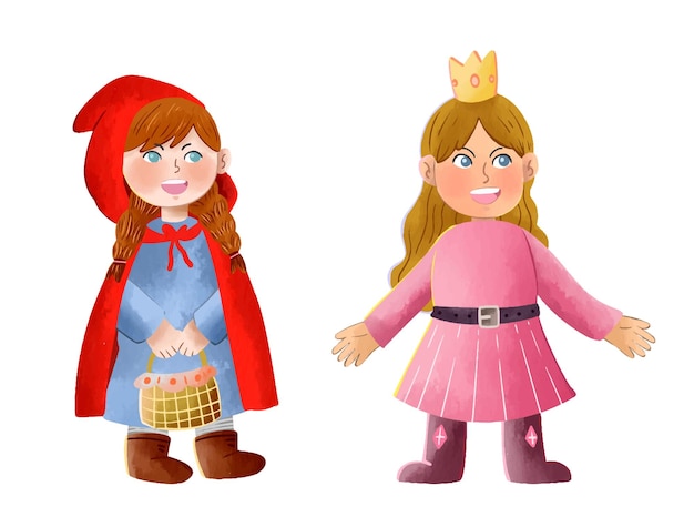 Aquarela niños encantadores vestidos de Halloween