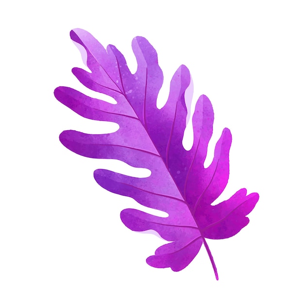 Aquarela realista diseño de hojas tropicales monocromáticas