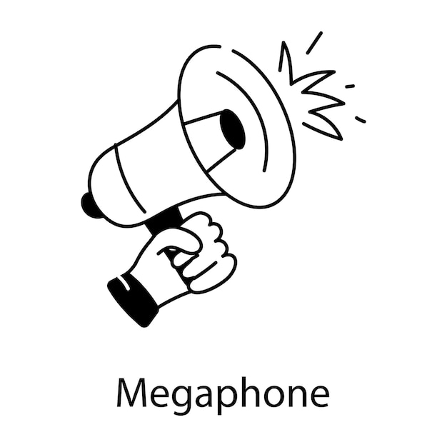 Aquí hay un icono de megáfono