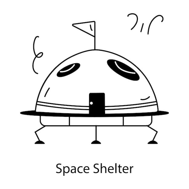 Vector aquí hay un icono de un refugio espacial