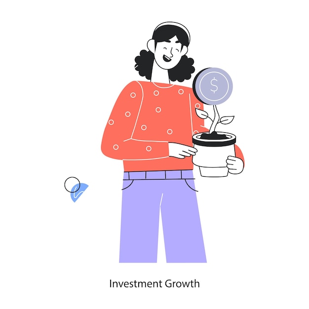 Aquí hay una mini ilustración lineal del crecimiento de la inversión